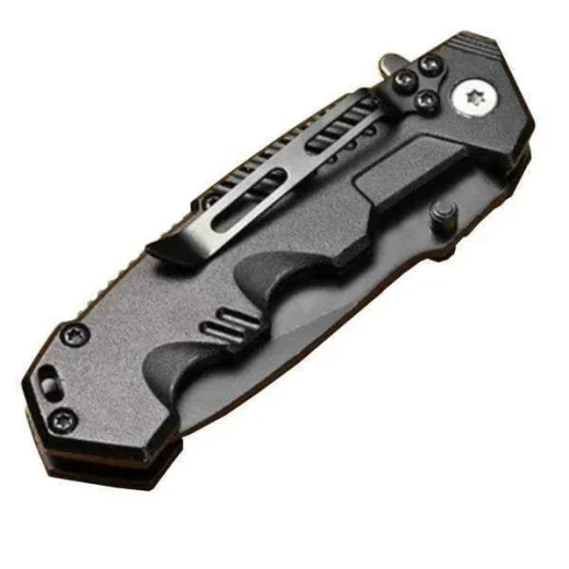 Black folding knife folded 1