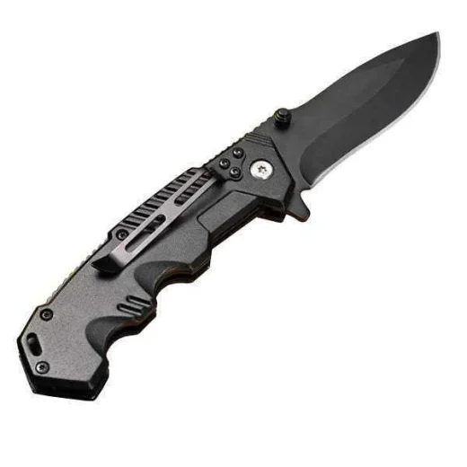 Black knife fully opened 1