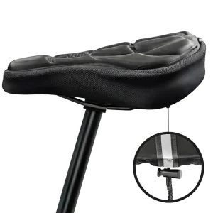 Mountain Bike Seat Cover Drawstring Fit, Non Slip Dimple Base, Reflective Rear Strip