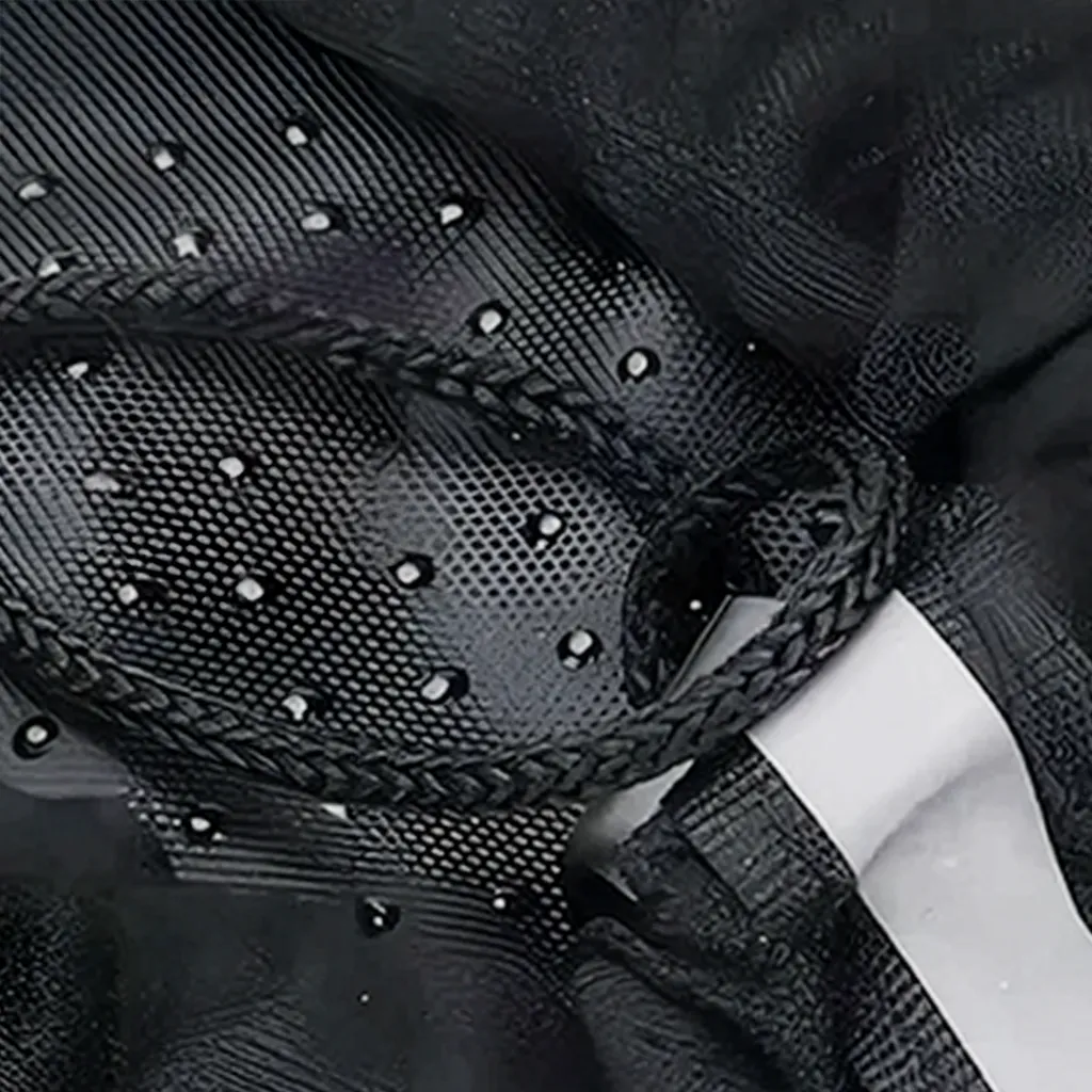 close up of seat cover ventilation holes