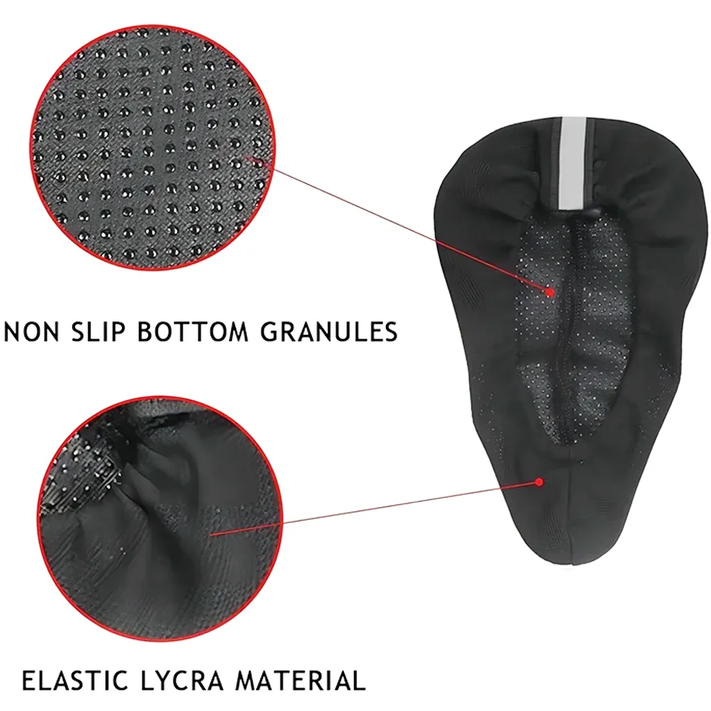 bike saddle cover with non slip mounting surface