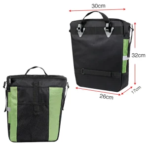 green pannier bag dimensions