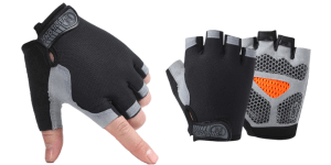 Fingerless mountain bike gloves