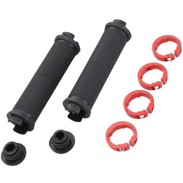Red replacement handlebar grips parts view 1