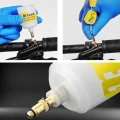 self closing funnel with tube clamp been used when bleeding hydraulic brakes