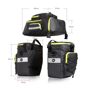 Bike Pack with Side Pannier Bags Set 3 in 1 Bag Measurements