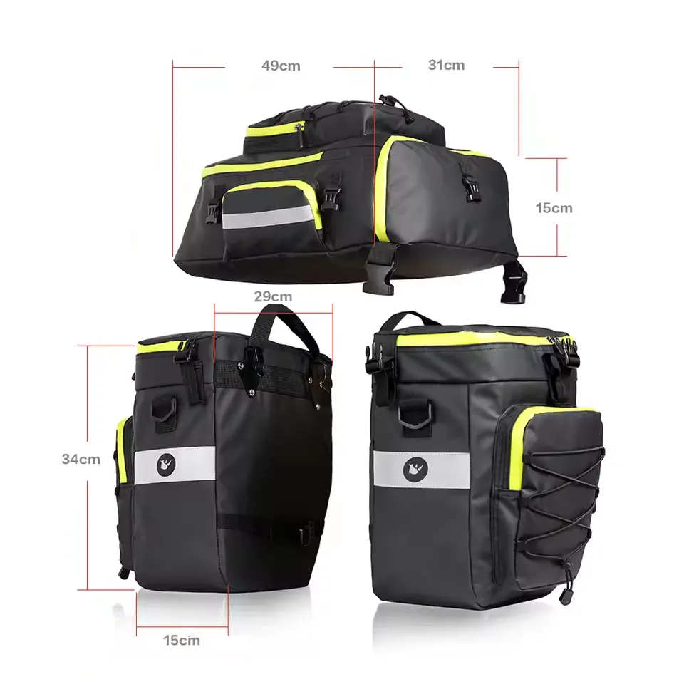 Bike Pack with Side Pannier Bags Set 3 in 1 Bag Measurements