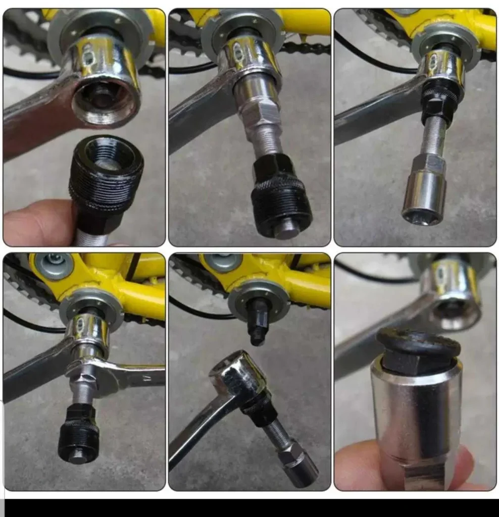 bottom bracket cover wrench in use