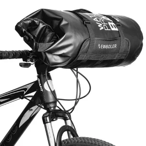 Waterproof Handlebar Bag 10L Black Barrel Dry Bag with Outer Sleeve