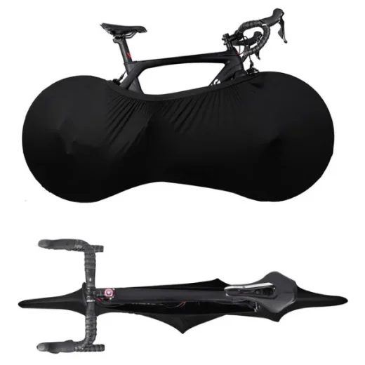 Top and side views of bike cover on road bike