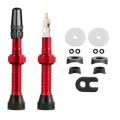 Red Tubeless Valve Set 40mm with Mounting Kit