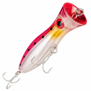 Popper Fish Lure Pink Silver Yellow 120 mm | 40 grams