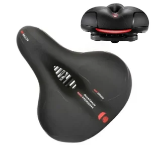 Vented Wide Bike Seat with Reflector Super Comfy & Breathable