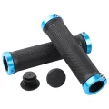 blue moutnain bike grips with handlebar ends
