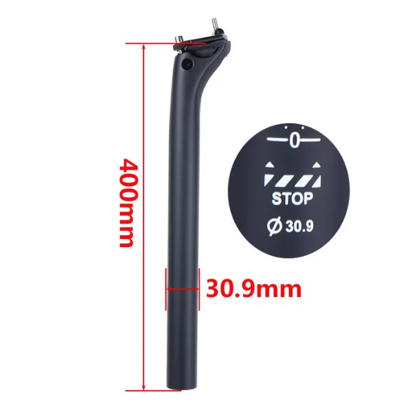 carbon seatpost 30 9 mm 400mm black dimensions 1