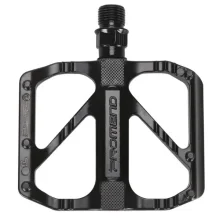 Black MTB Bike Pedals Alloy Flat Platform Grip Pedal Set