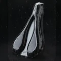 Black gel bike seat cover with water beading on the surface to show the outer finish
