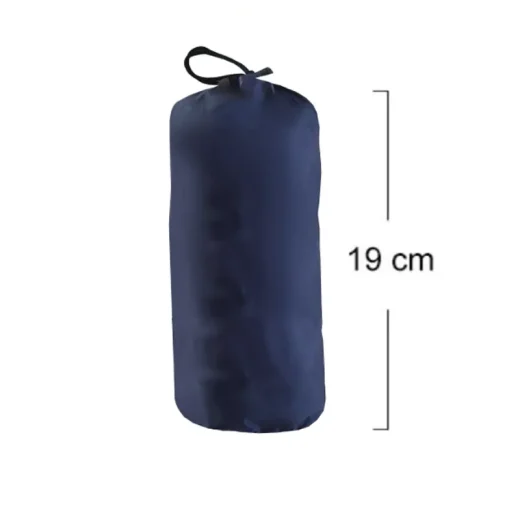 navy blue sleeping pad in storage bag