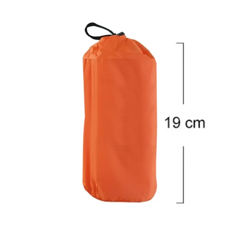 orange sleeping pad in storage bag