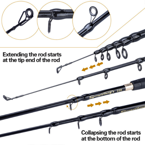 how to extend sougayilang telescopic baitcasting and spinning rods
