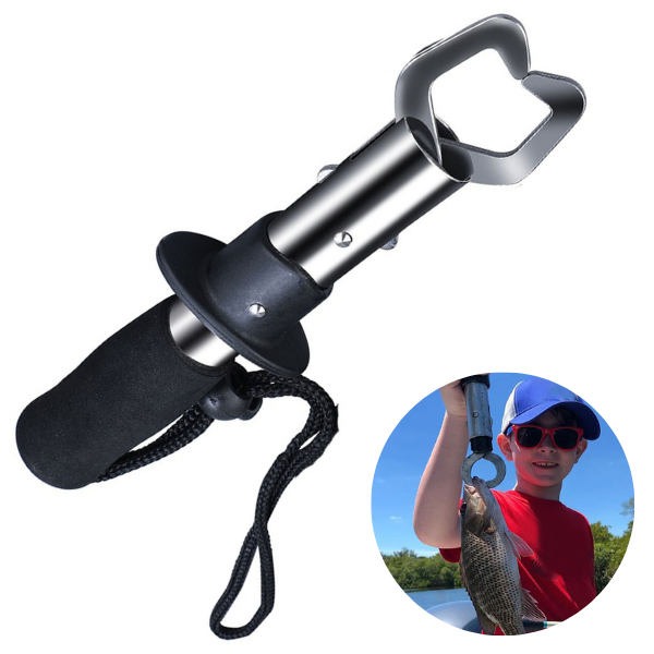 Adsports ASFG-B Fish Lip Gripper Grabber for Fishing with Black Handle