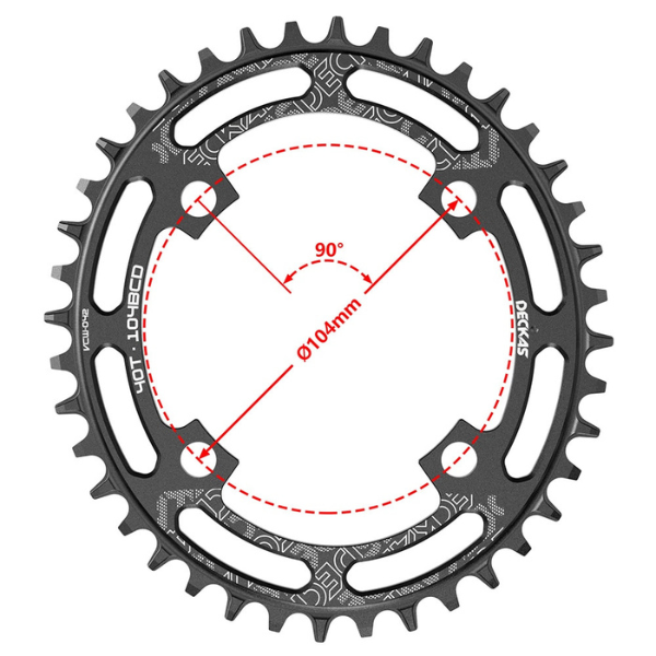 Black Oval Chainring 104BCT
