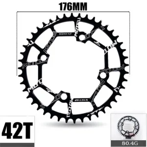 42T Narrow Wide Chainring 104BCD Bicycle Chain Ring MOTSUVCR42T B Black