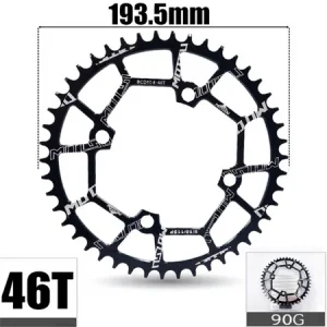 46T Narrow Wide Chainring 104BCD Bicycle Chain Ring MOTSUVCR46T B Black