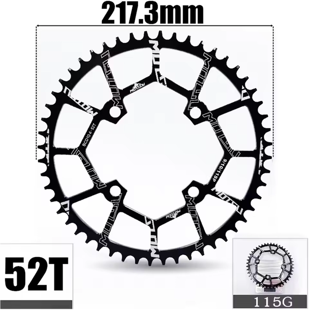 52 teeth chain ring for bikes black colour
