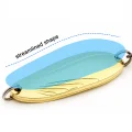 Gold trout spoon lure showing the curved streamlined shape used for lure action in the water