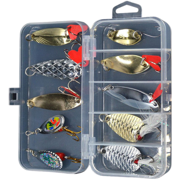 Trout Lure Set Silver and Gold 10 Pack TLS10PC-3
