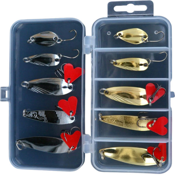 Trout Lure Set Silver and Gold 10 Pack TLS10PC-4 Adsports NZ 2022