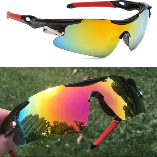 MTB Glasses with Rainbow Mirror Lens Cycling Sunglasses for Bike