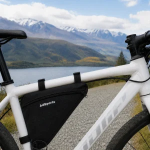 medium frame bag attached to a bike while used in nz