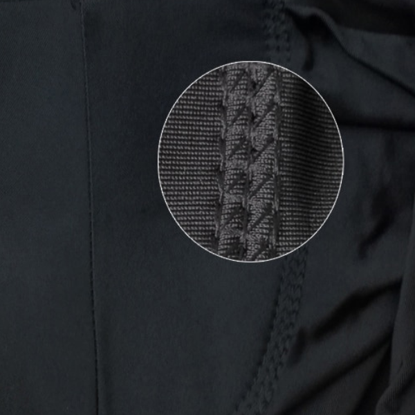 stitching shot of padded bike pants