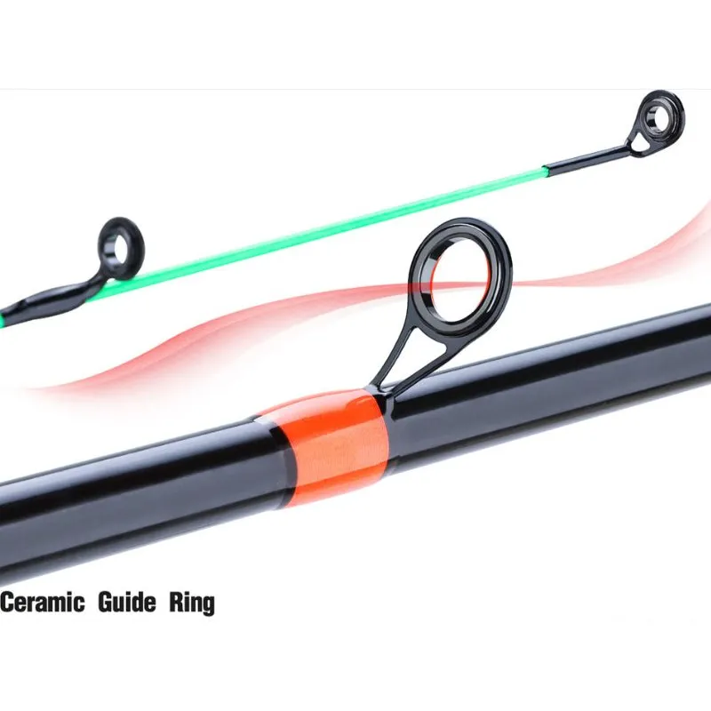 big spinning fish rod with ceramic ring guides