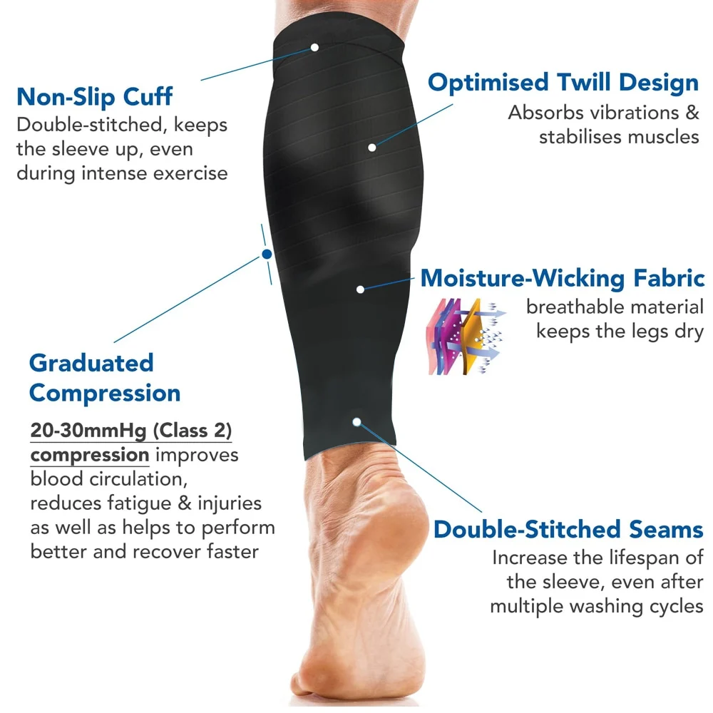 leg calf compressions sleeve features
