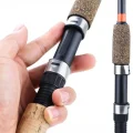 long spinning rod handle and reel seat close up