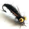 Black trout fishing fly