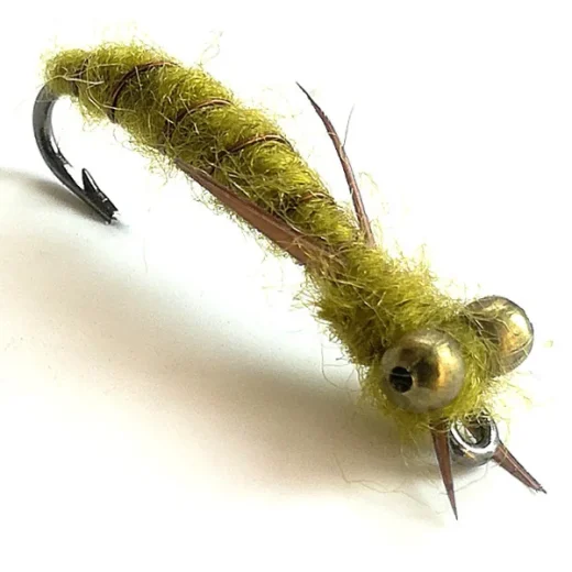 Green trout fishing fly