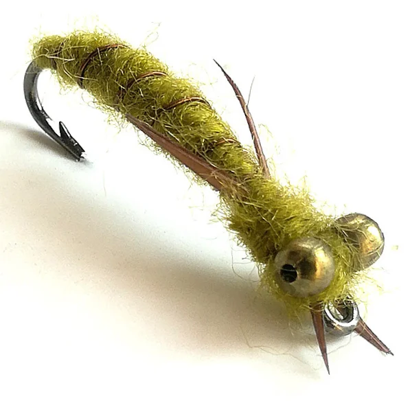 Green trout fishing fly