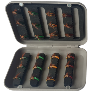 Nymph Fly Set with 24 Brass Head Flies and Lure Box Suckerme SMFS24