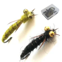 Stonefly Nymph Fishing 
Flies Green and Black 
Colour 18 Pack