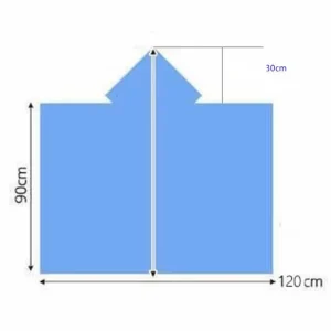 blue rain poncho dimensions