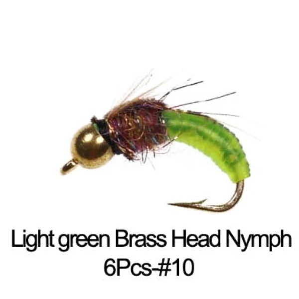 light red brass head nymph fly