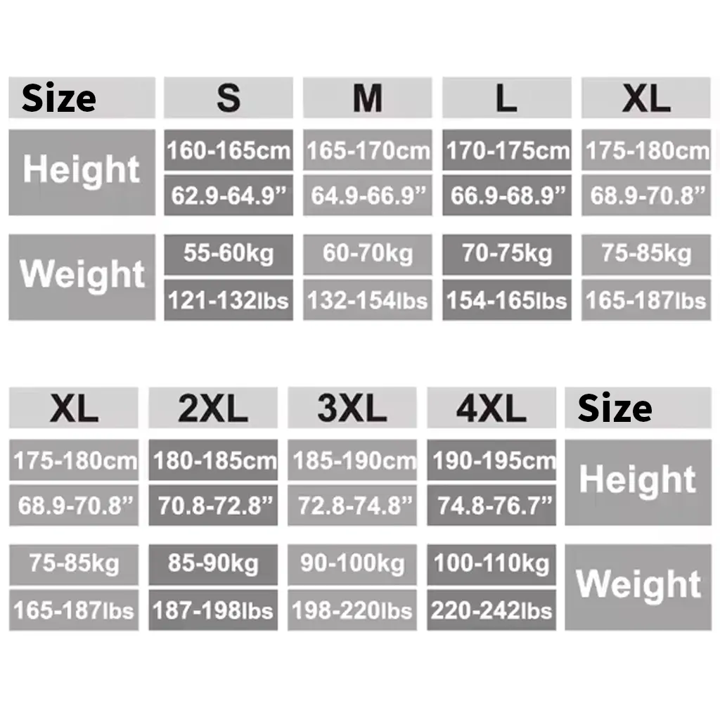 treme tiger padded shorts size guide by weight and height