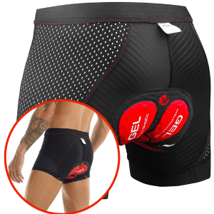 Bike Underwear with Gel Padding Large Size (L) with Red stitching (1)
