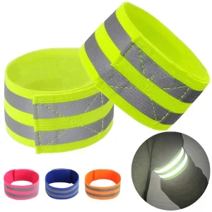 Hi Vis Bands Reflective Arm Band 2 Pack Yellow Orange Blue Pink