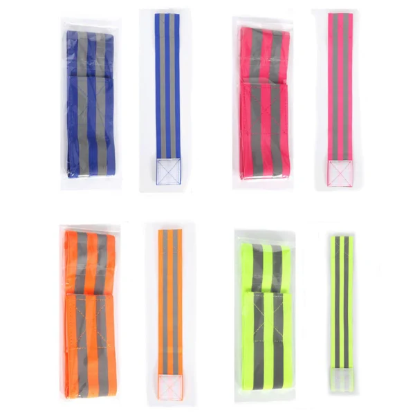 aRM BAND COLOURS IN RANGE YELLOW PINK ORANGE AND BLUE