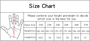 size chart for great outdoor game gold gloves
